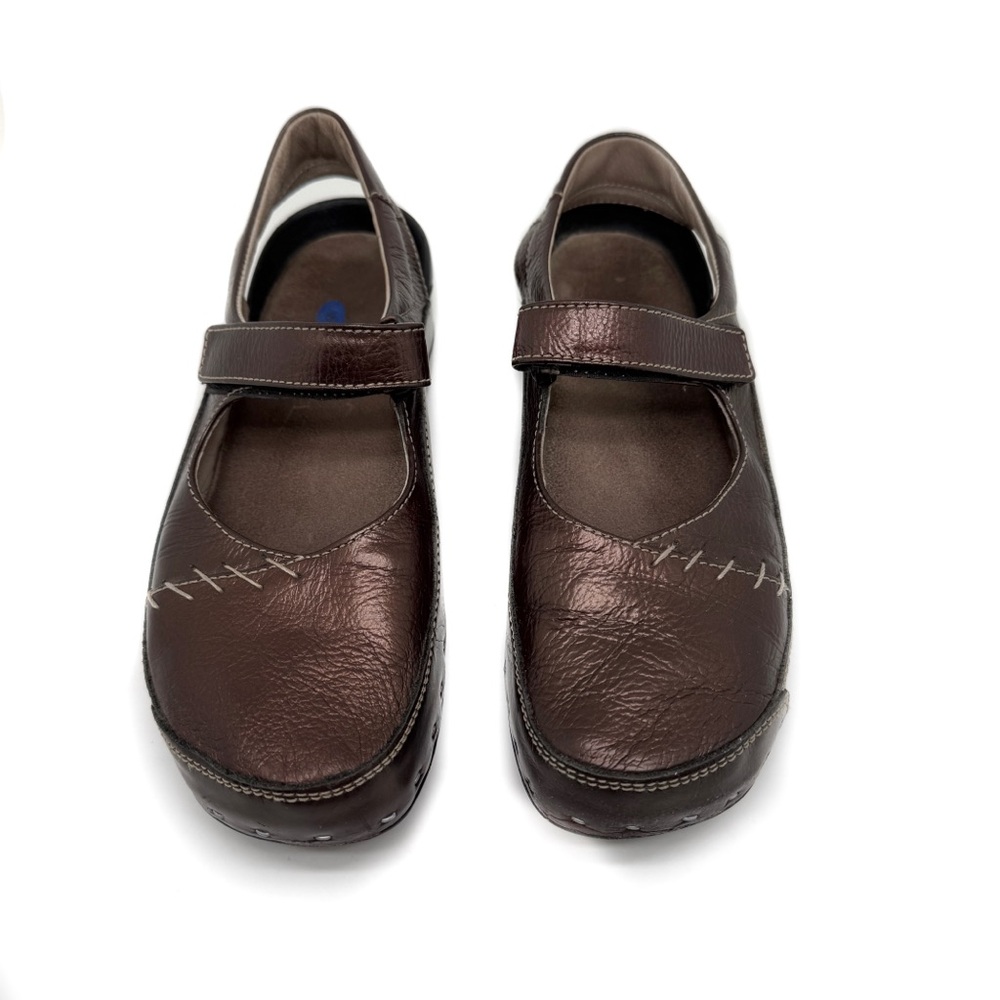 Wolky Mary Jane Leather Clog Brown Size 8